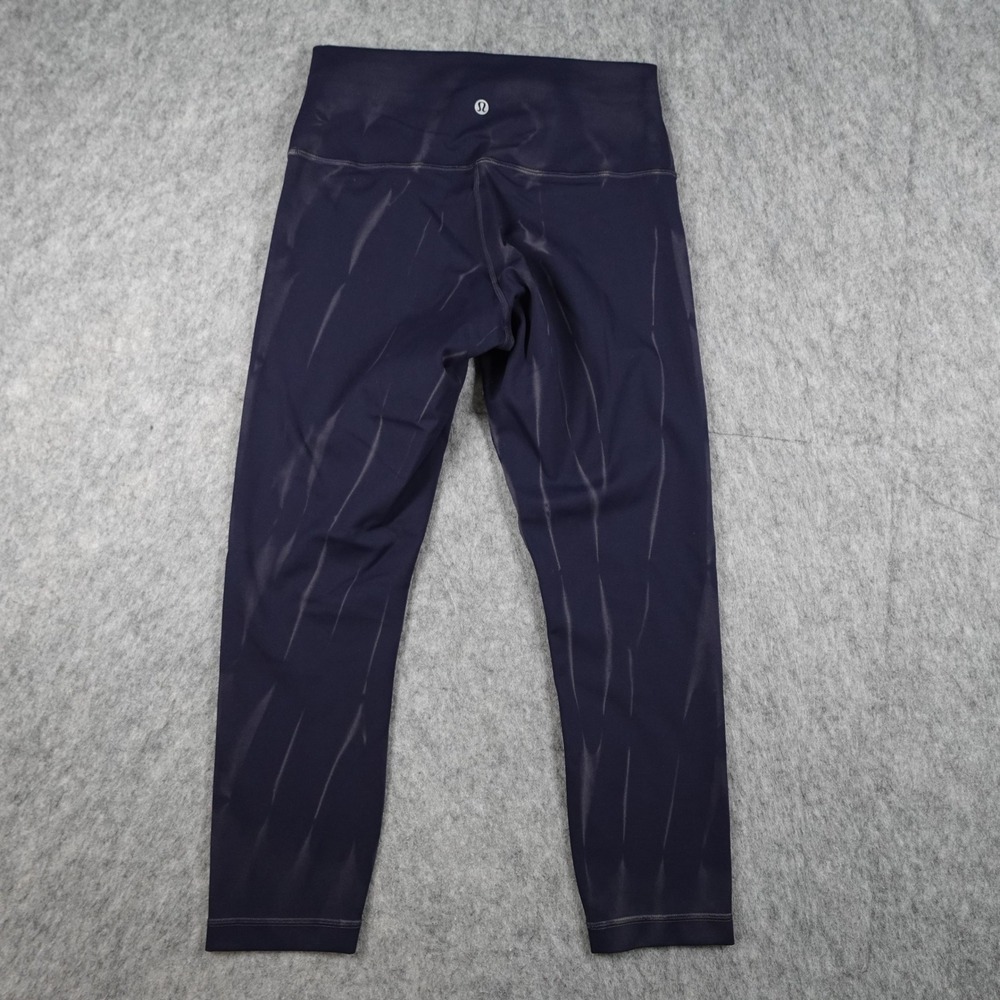 Lululemon Leggings‎ Women 8 Navy Blue Wunder Train High Rise Crop 23" Yoga Gym - Picture 9 of 11